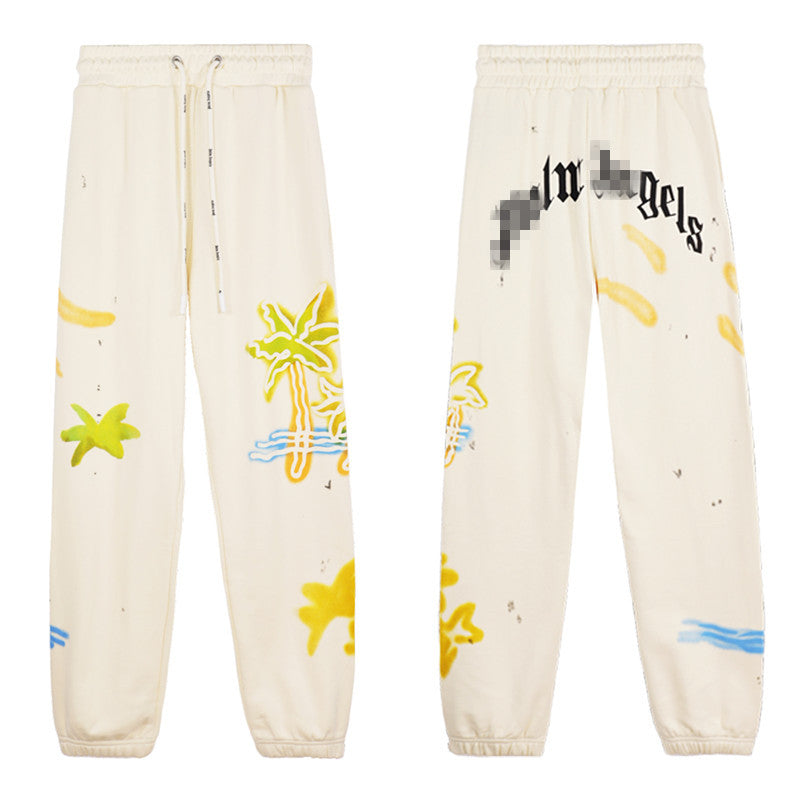 Palm Angle Pants Palm Angels Coconut Lettered Casual Trousers for Men and Women Track Sweatpants