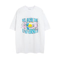 Rhude T-shirt Micro Label Flower Letter Print Pattern Short Sleeve T-shirt