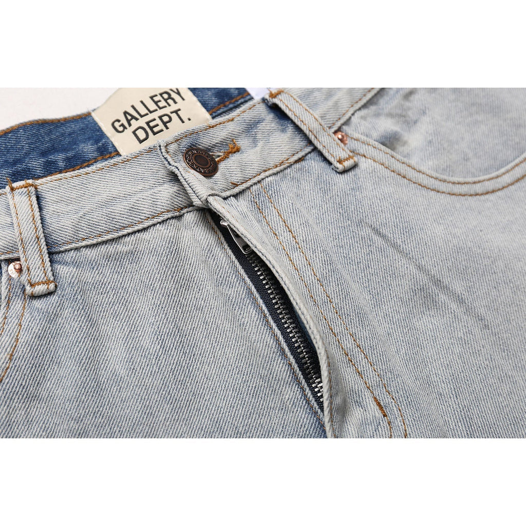 Gallery Dept Jeans leather label embroidery water ripple gradual change wash jeans