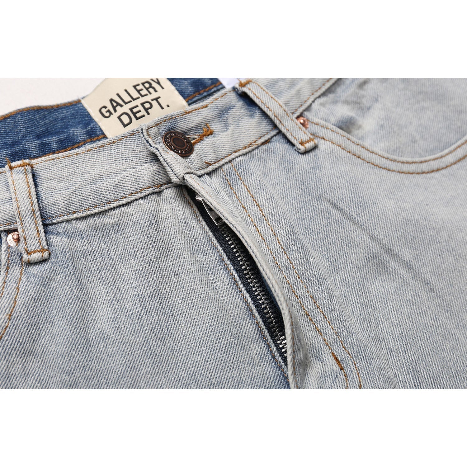Gallery Dept Jeans leather label embroidery water ripple gradual change wash jeans