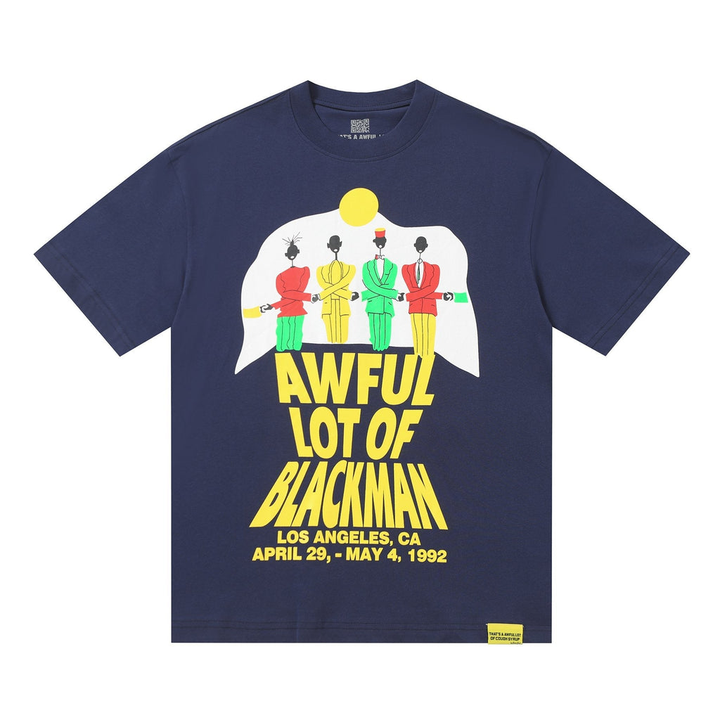 THAT'S A AWFUL LOT OF COUGH SYRUP Navy Graphic Short-Sleeve T-Shirt ¡ª hero