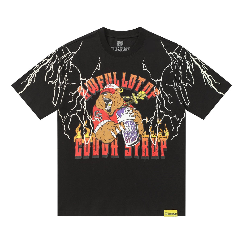 THAT'S A AWFUL LOT OF COUGH SYRUP Bear Lightning Graphic T-Shirt ¡ª hero