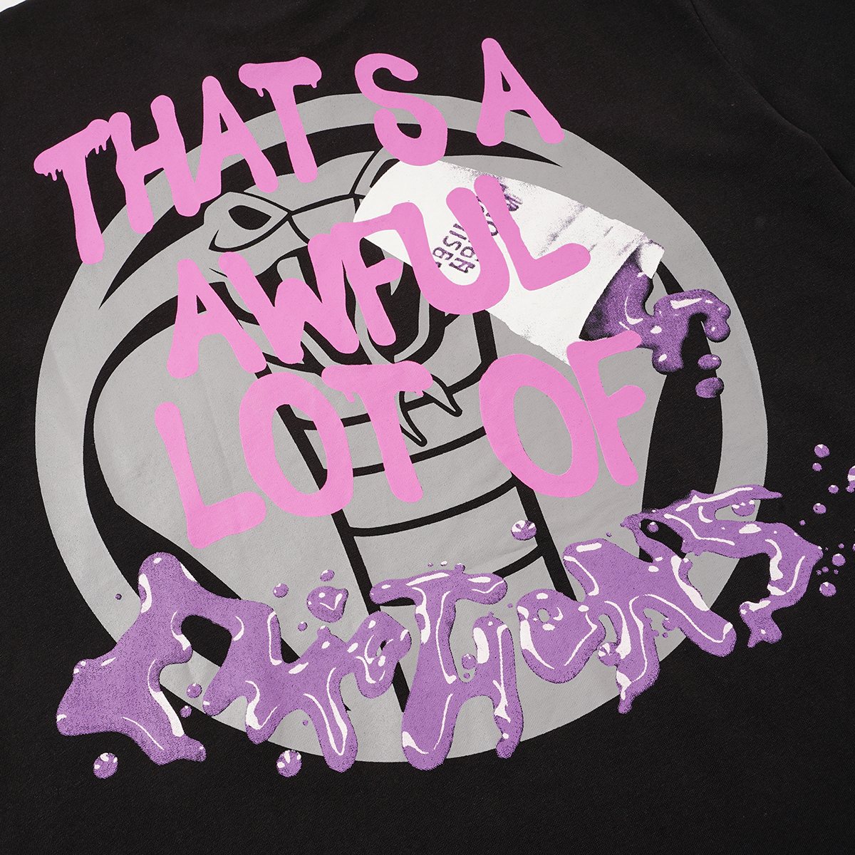 THAT'S A AWFUL LOT OF COUGH SYRUP Skull Graphic T-Shirt ¡ª detail
