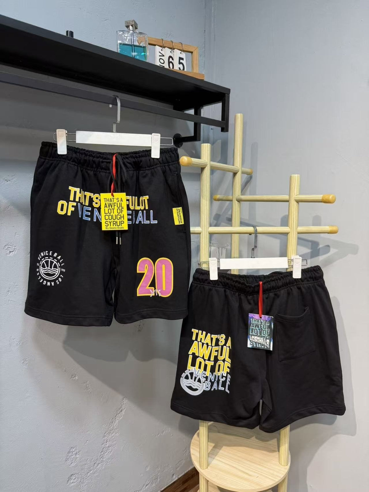 THAT'S A AWFUL LOT OF COUGH SYRUP Number 20 Phrase Graphic Shorts ¡ª front