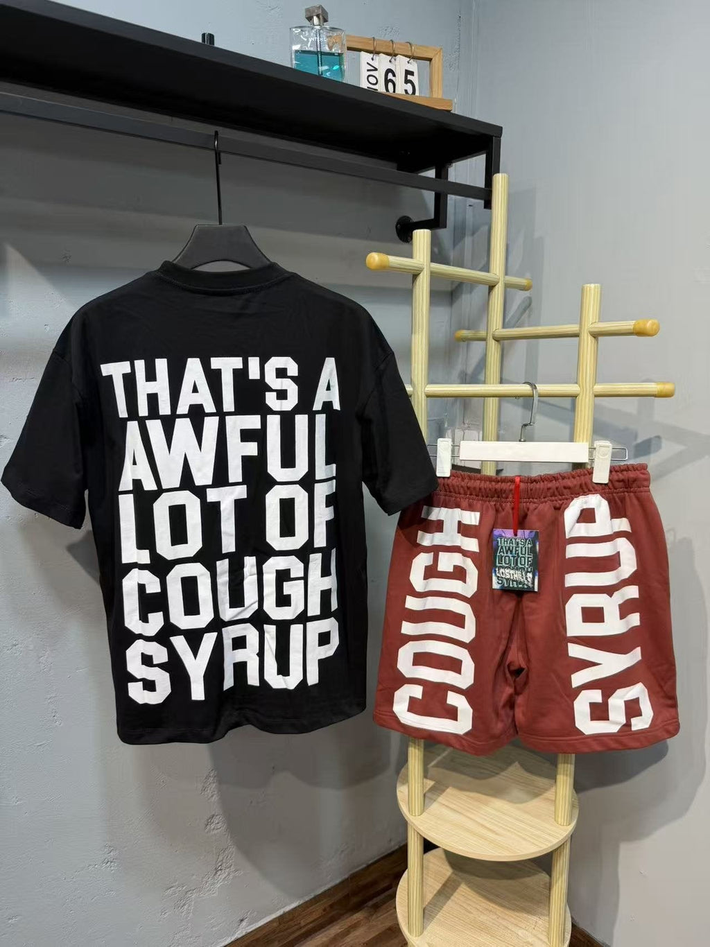 THAT'S A AWFUL LOT OF COUGH SYRUP FREE Lil Double O T-Shirt & Shorts Set ¡ª back