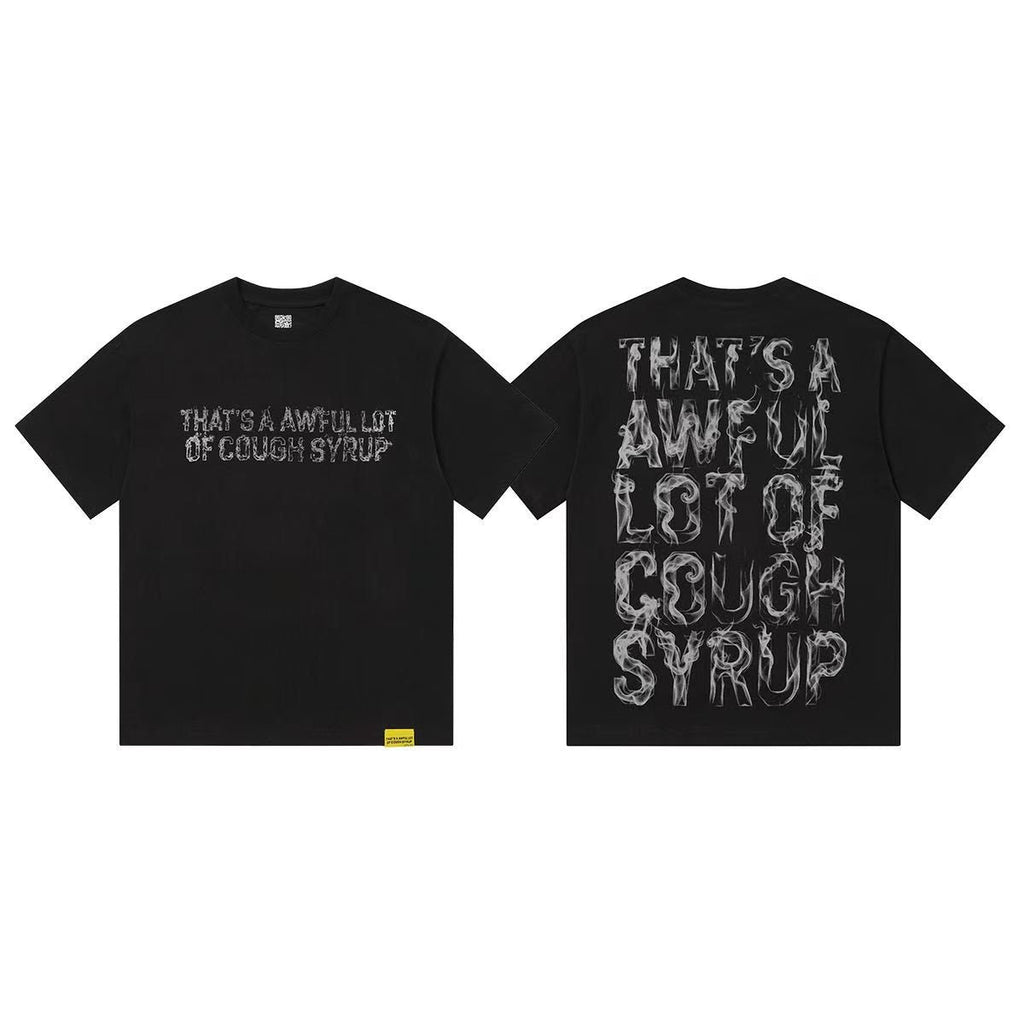 THAT'S A AWFUL LOT OF COUGH SYRUP Tonal Distressed T-Shirt & Shorts Set ¡ª detail