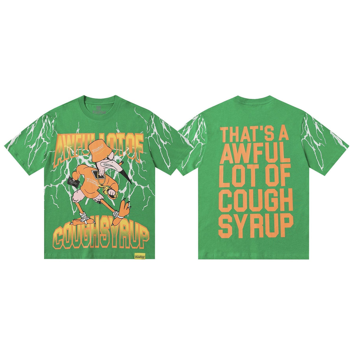 THAT'S A AWFUL LOT OF COUGH SYRUP Lightning Cartoon Graphic T-Shirt ¡ª hero
